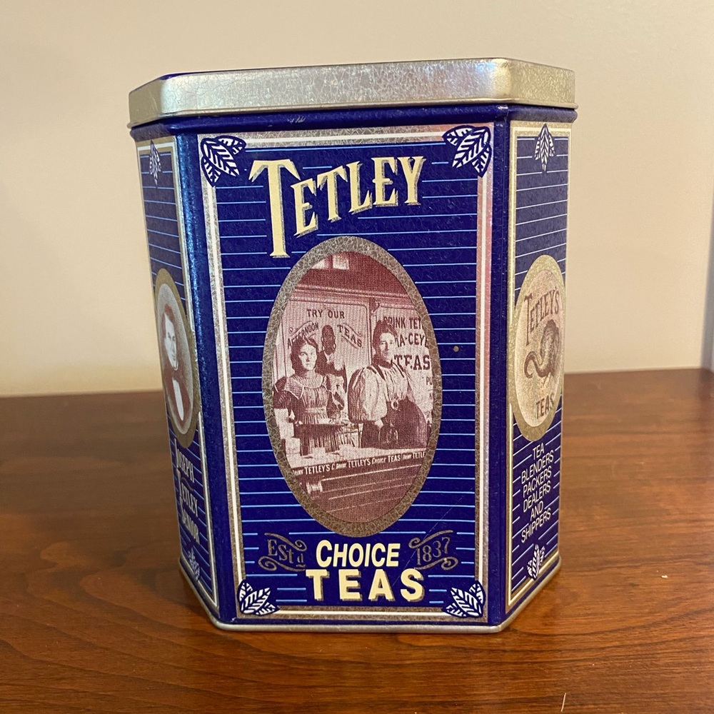 Vintage Tetley tea advertisement tin, excellent condition, never used